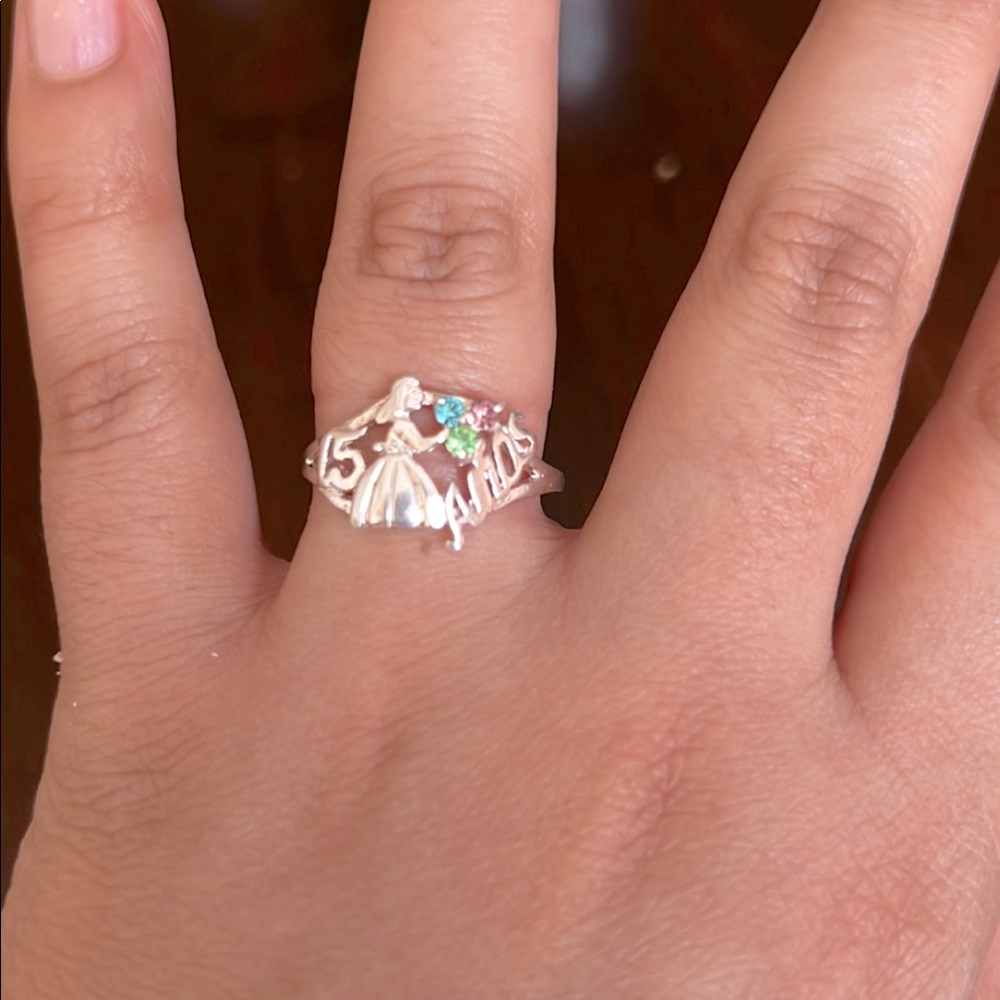 925 silver ring xv years old  for girl
